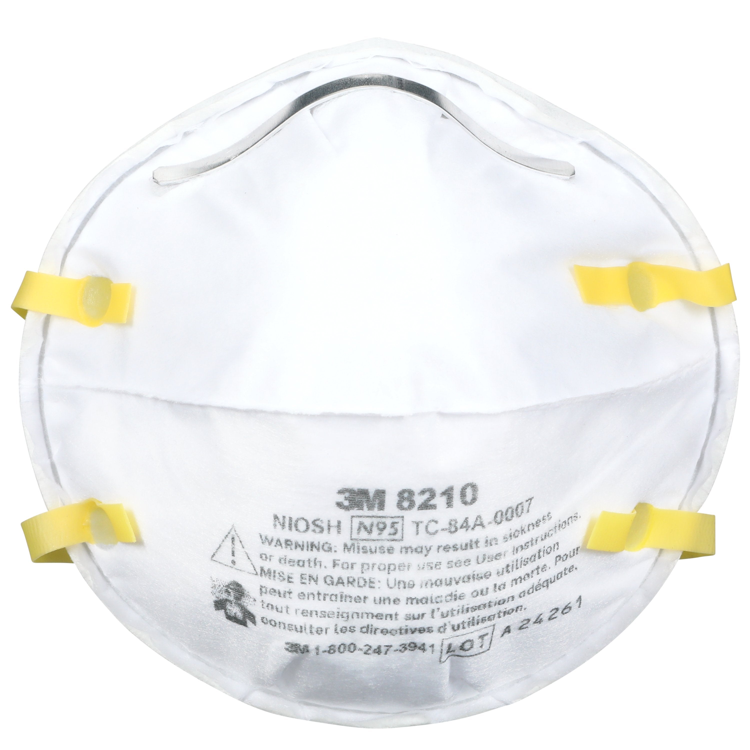 3M 8210 N95 dust mask 20-pack - front view