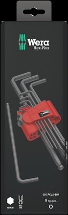 Wera 05133180001 9-Piece Blacklaser Hex-Plus L-Key Set Metric