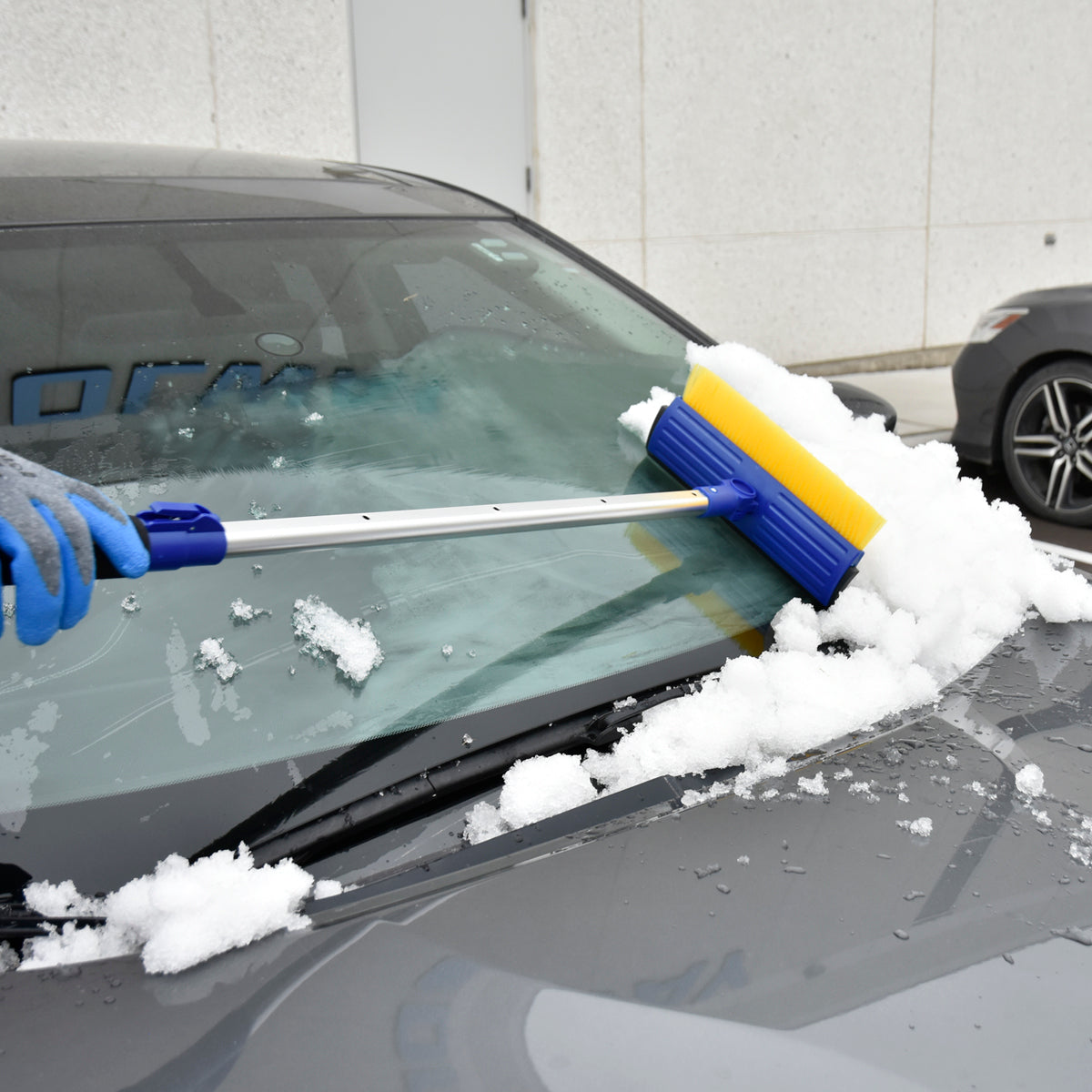 Toolway 56 in. Snow Brush Ice Scraper and Squeegee with Steel Extend Handle