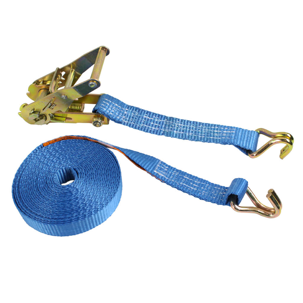 Ben-Mor RSWH1-20BLUE 1100 lb Stainless Steel Polyester Tie-Down Ratchet Strap with Wire Hook