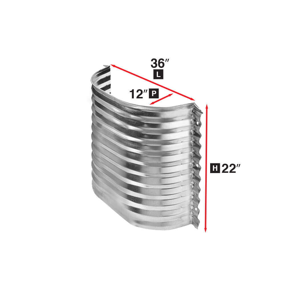 Conquest Steel 12 in. x 22 in. x 36 in. Corrugated Galvanized Steel Window Well