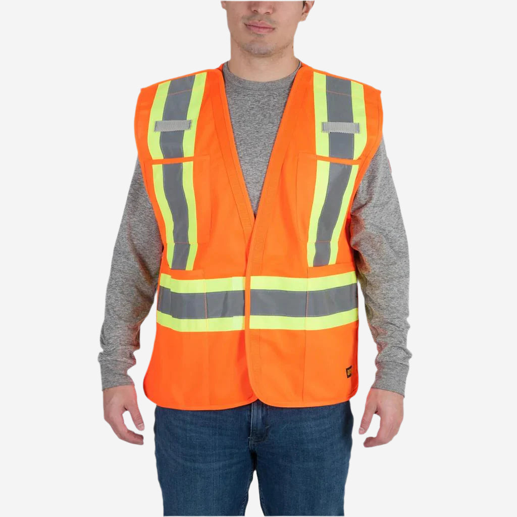 DuraDrive Men's Hi-Vis Class 2 Level 2 Tear-Away Safety Vest with Pockets