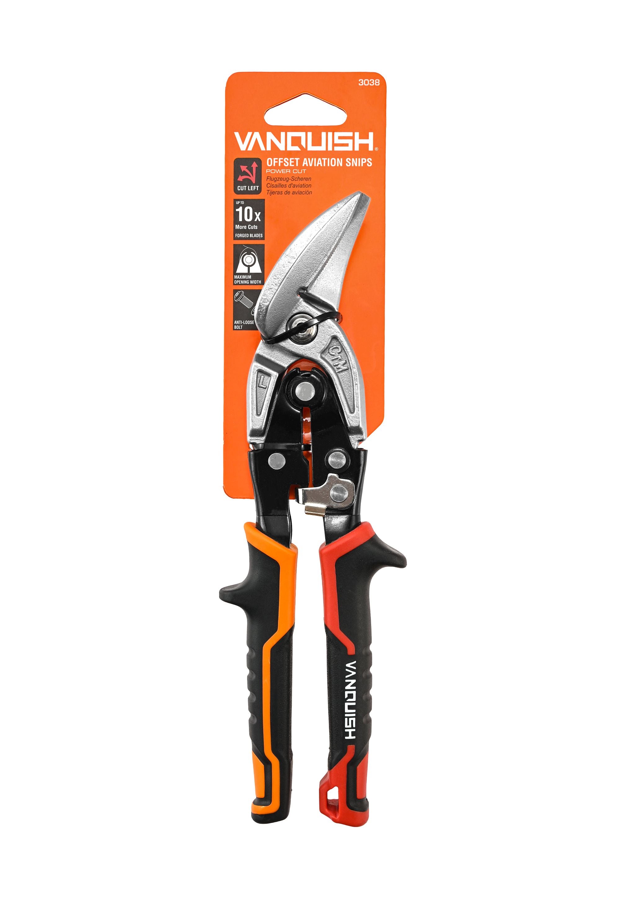 Vanquish 3038 10 in. Right-Cut Offset Aviation Snip