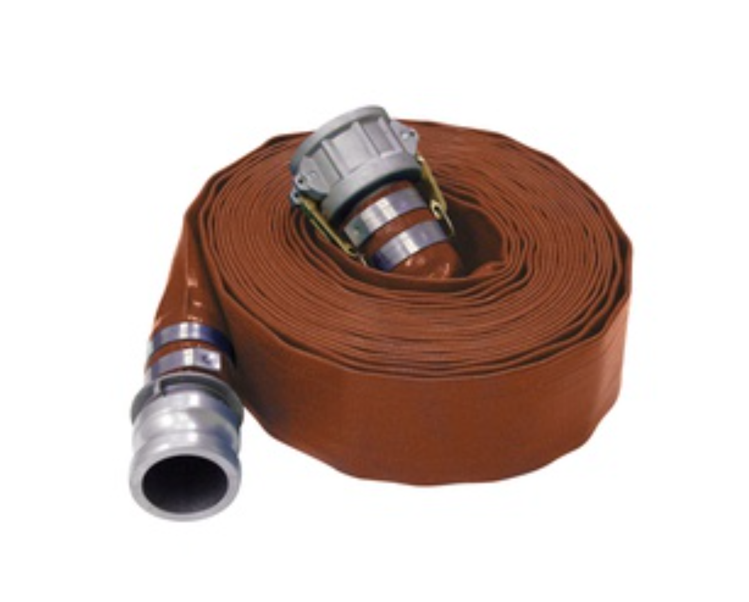 3 in. x 50 ft. Brown Layflat Discharge Hose