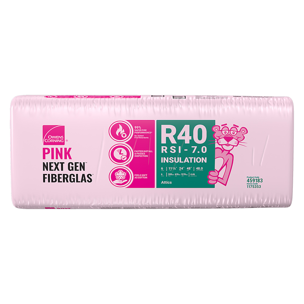 Owens Corning R-40 EcoTouch 24 in. x 48 in. x 11 in. Pink Fiberglas Insulation (48.0 sq. ft.)