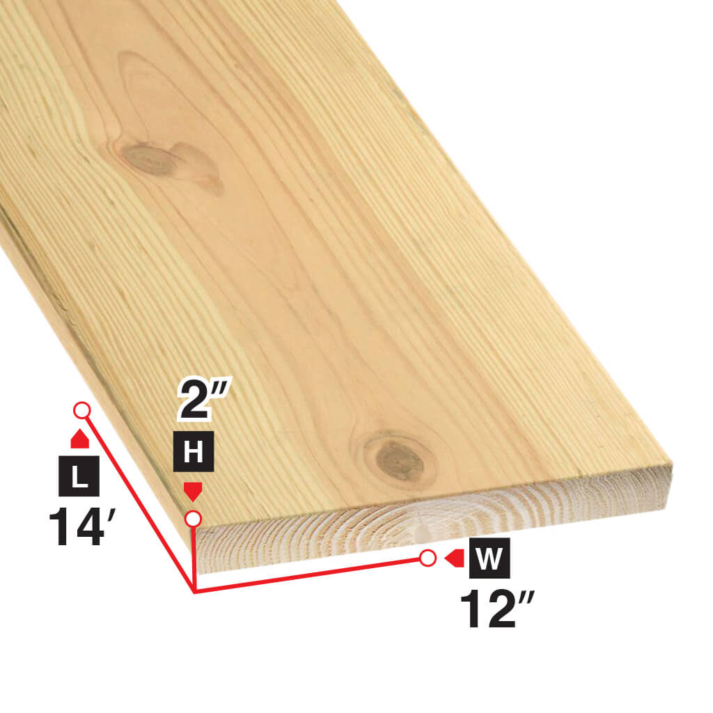 2 in. x 12 in. x 14 ft. Spruce Lumber