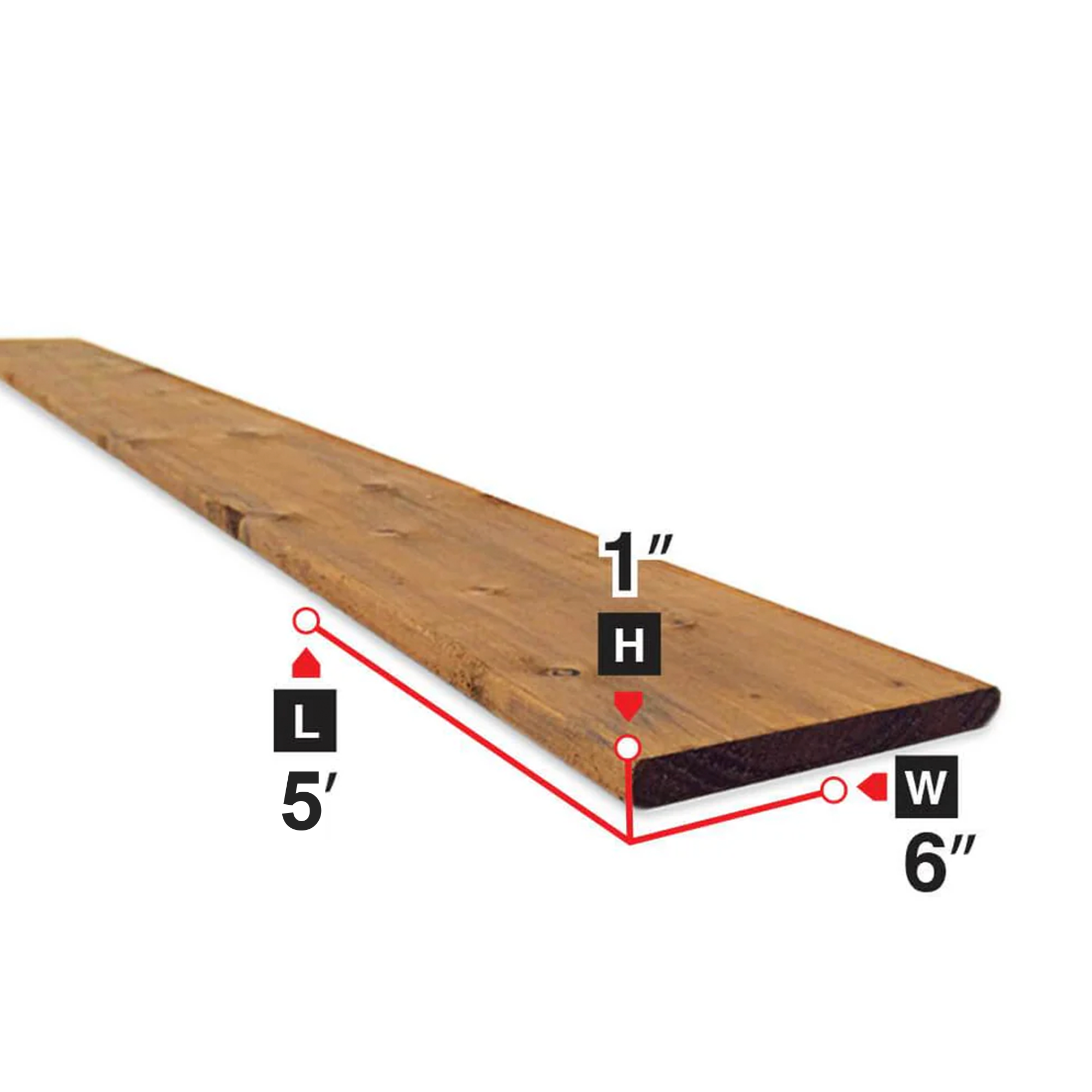 1 in. x 6 in. x 5 ft. Brown Pressure Treated Lumber Fence Board