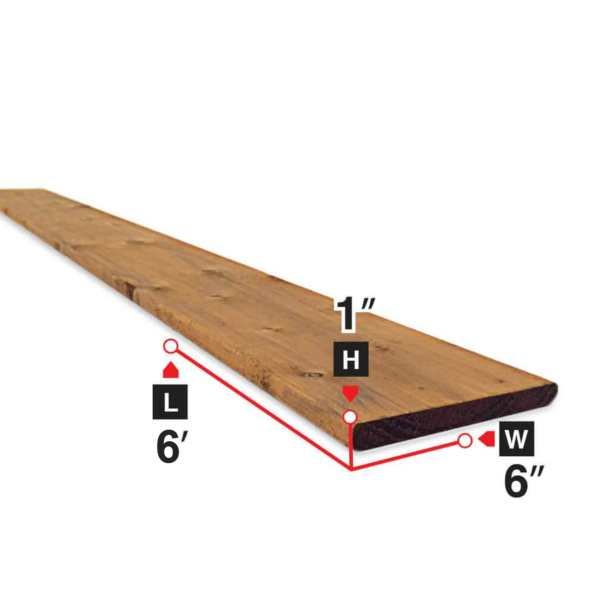1 in. x 6 in. x 6 ft. Brown Pressure Treated Lumber Fence Board