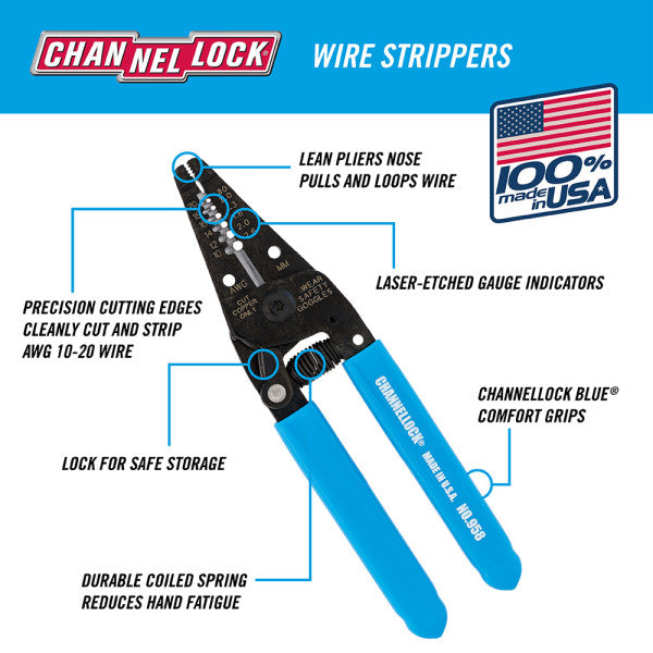 Channellock 958 6 in. Wire Stripper