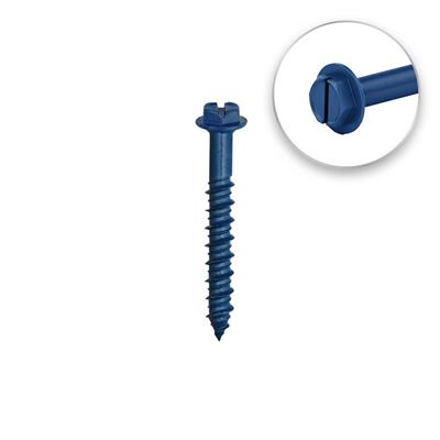 DuraDrive 1/4 in. x 3-1/4 in. Hex Head Slot Drive Concrete Screws (100-Pack)