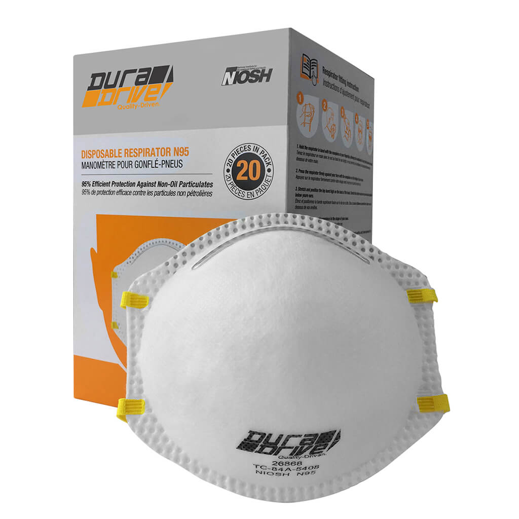 DuraDrive N95 NIOSH-Approved Industrial Disposable Non-Vented Dust Mask (20-Pack)