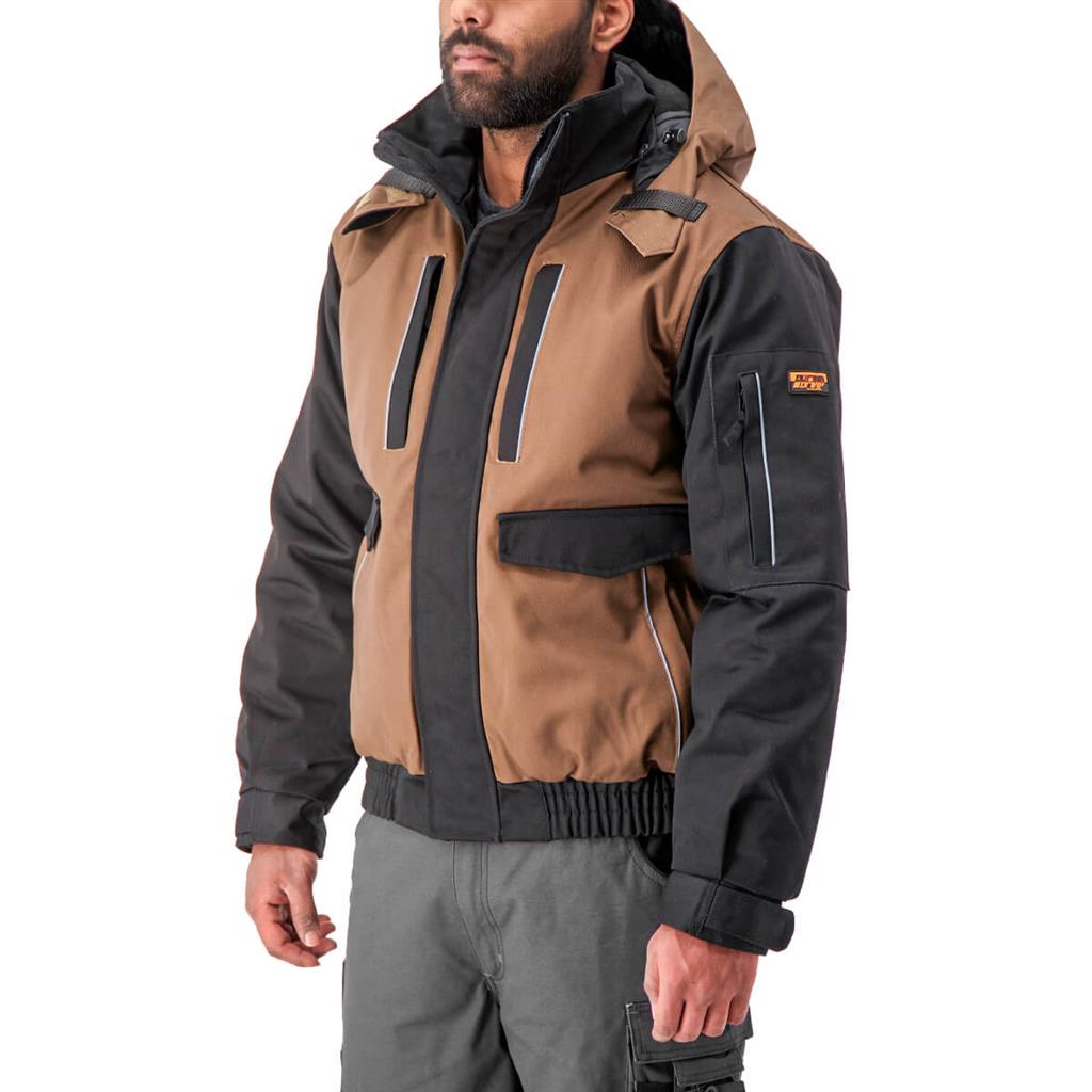DuraDrive Tradesman Two Tone Hooded Jacket Timber-Black