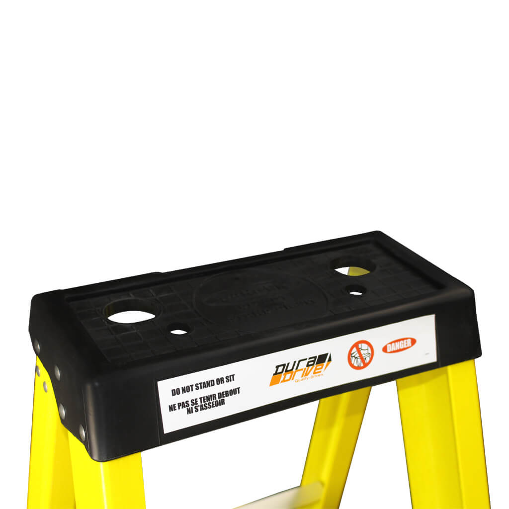 DuraDrive 6' Fiberglass Step Ladder, 300 Lbs. Grade 1A