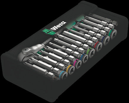 Wera 05004019001 8100 SA 9 Zyklop 1/4 in. Drive Imperial Speed Ratchet Set (28-Piece)
