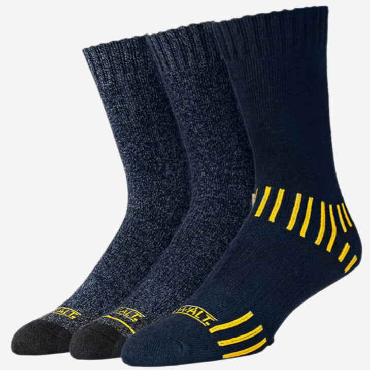 Dewalt Everyday Cotton Blend Work Socks, Blue (3-Pairs)