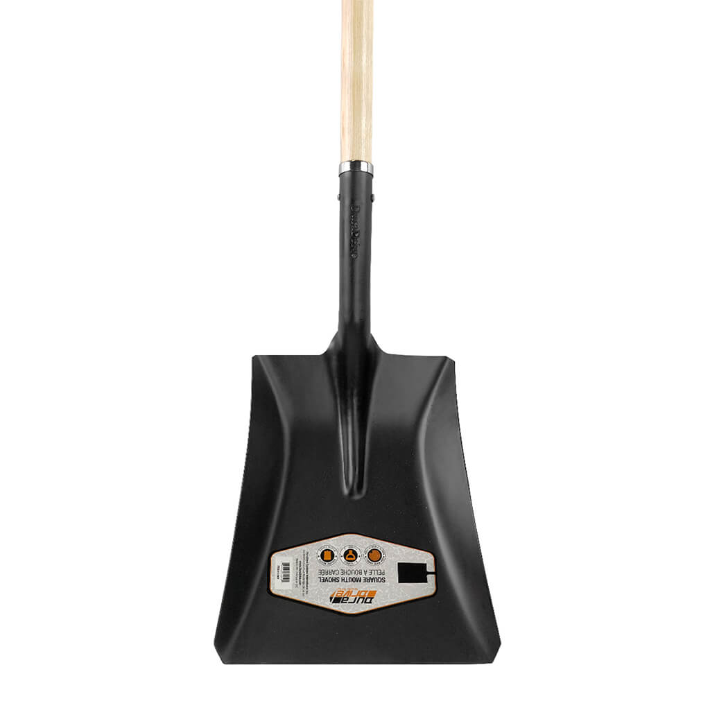 DuraDrive Carbon Steel D-Grip Ash Wood Square Mouth Shovel