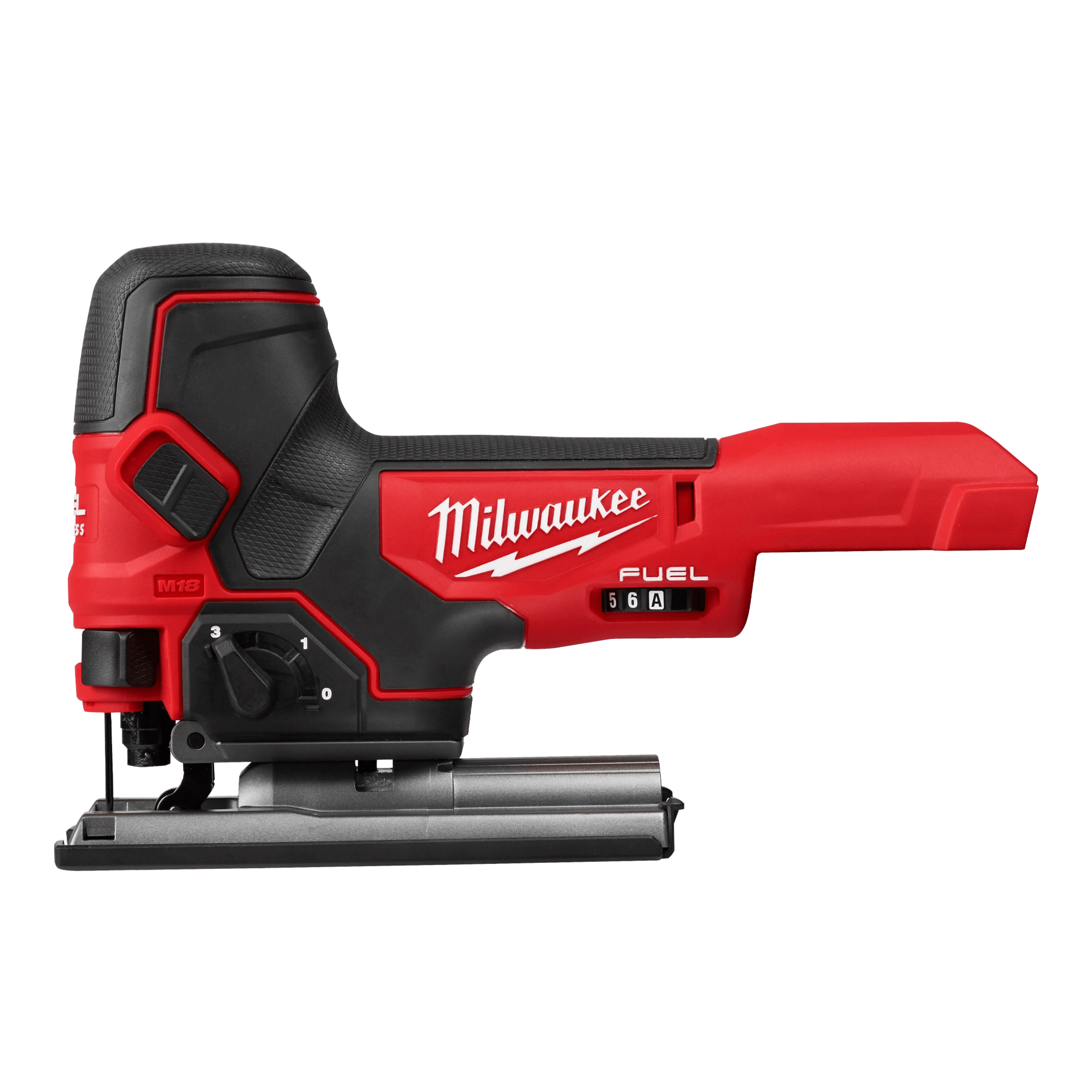 Milwaukee 2737B-20 M18 FUEL barrel-grip jig saw side view