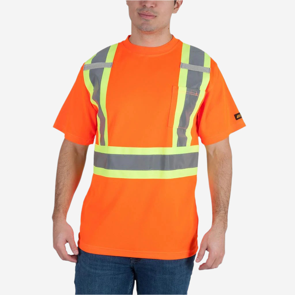 DuraDrive Men's Orange Hi-Vis Short Sleeve Cooling Safety T-Shirt