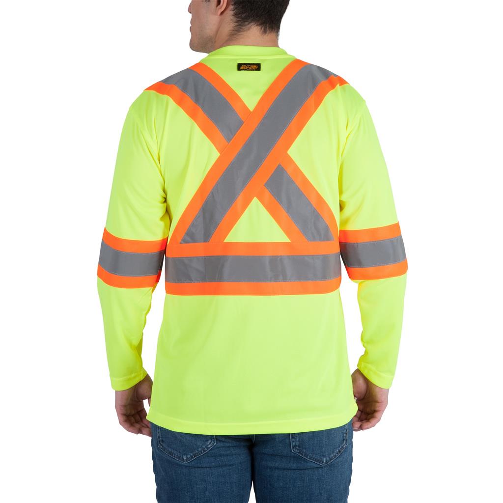 DuraDrive Hi-Vis Lime Yellow Long Sleeve Cooling Safety T-Shirt
