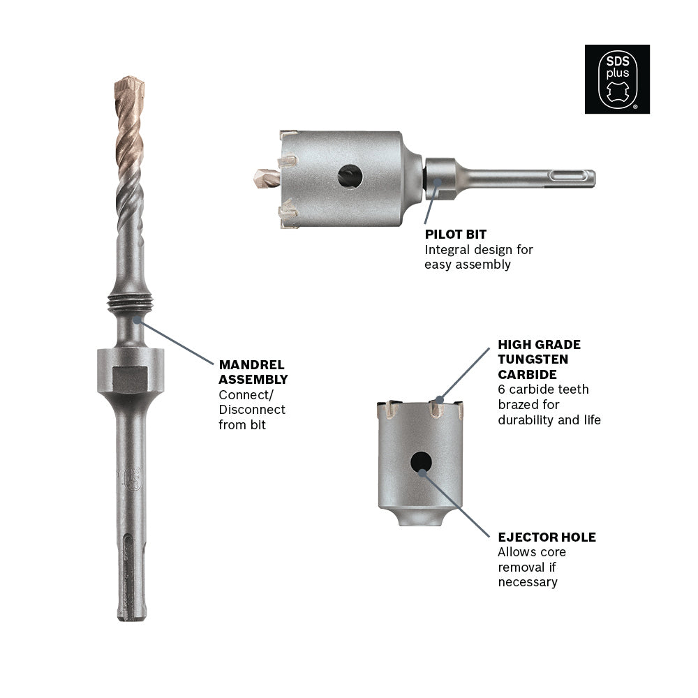 Bosch T3920SC 3-7/8 In. SDS-plus® SPEEDCORE™ Thin-wall Core Bit