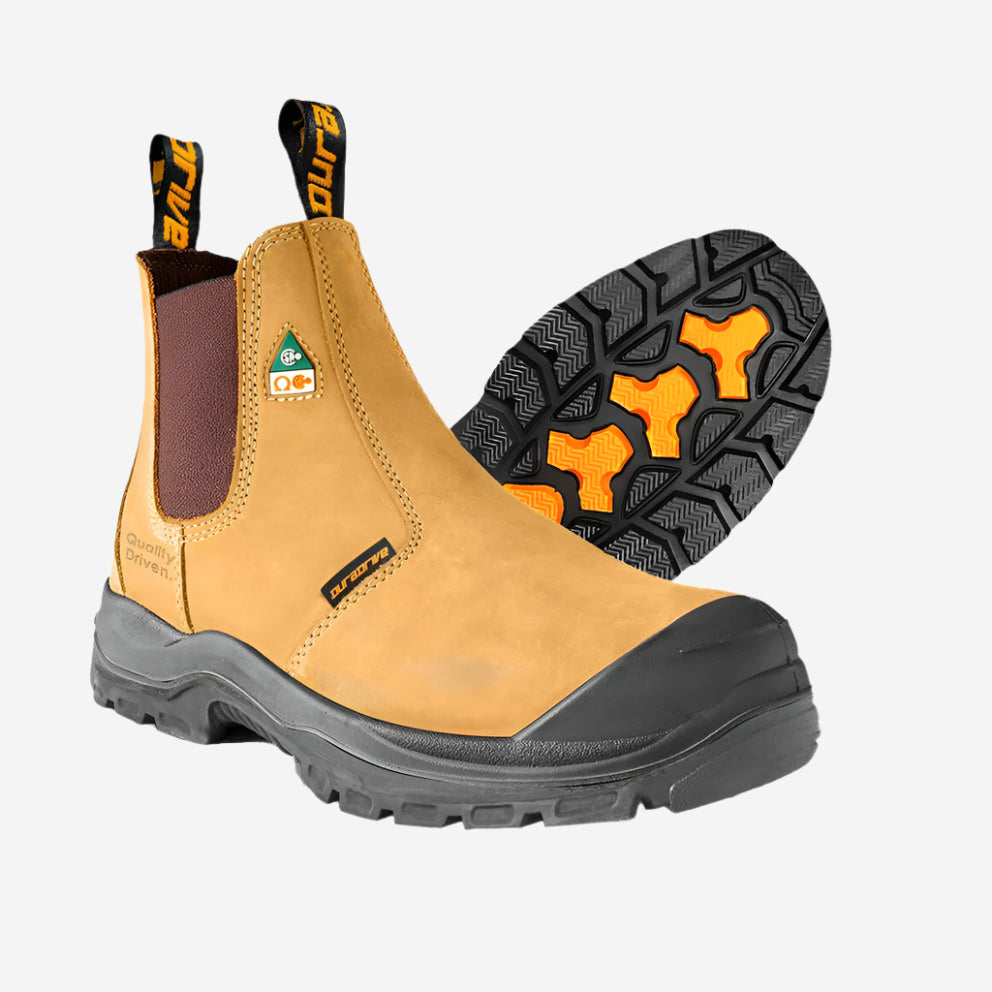 DuraDrive Pronto 6 in. Waterproof Slip-On Work Boots, Wheat