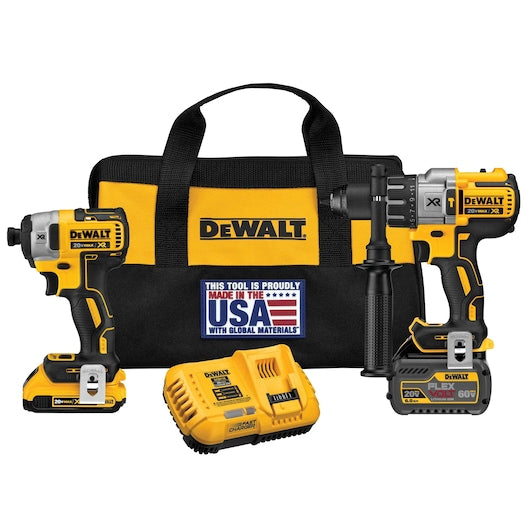 DEWALT DCK299D1T1 20V MAX XR DCD996/DCF887 2 TOOL COMBO KIT 2.0/6.0 (DCD996B,DCF887B, DCB203, D