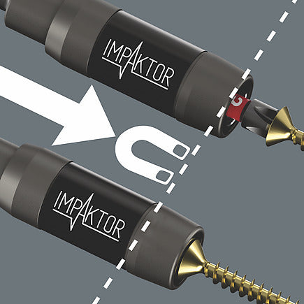 Wera 05057676001 897/4 IMP R 1/4 in. x 3 in. Impaktor Holder with Retaining Ring and Ring Magnet