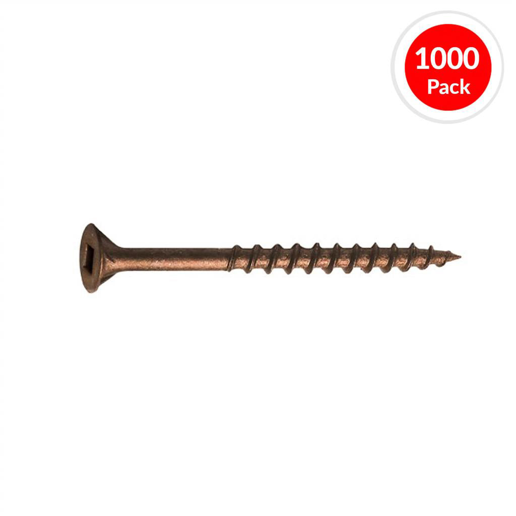 Paulin #10 x 3-1/2 in. Brown Flat Head Square Drive Cedar Decking Screws (1000-Pack)