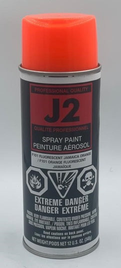 J2 F101 JAMAICA ORANGE FLOURESCENT SPRAY PAINT 312G