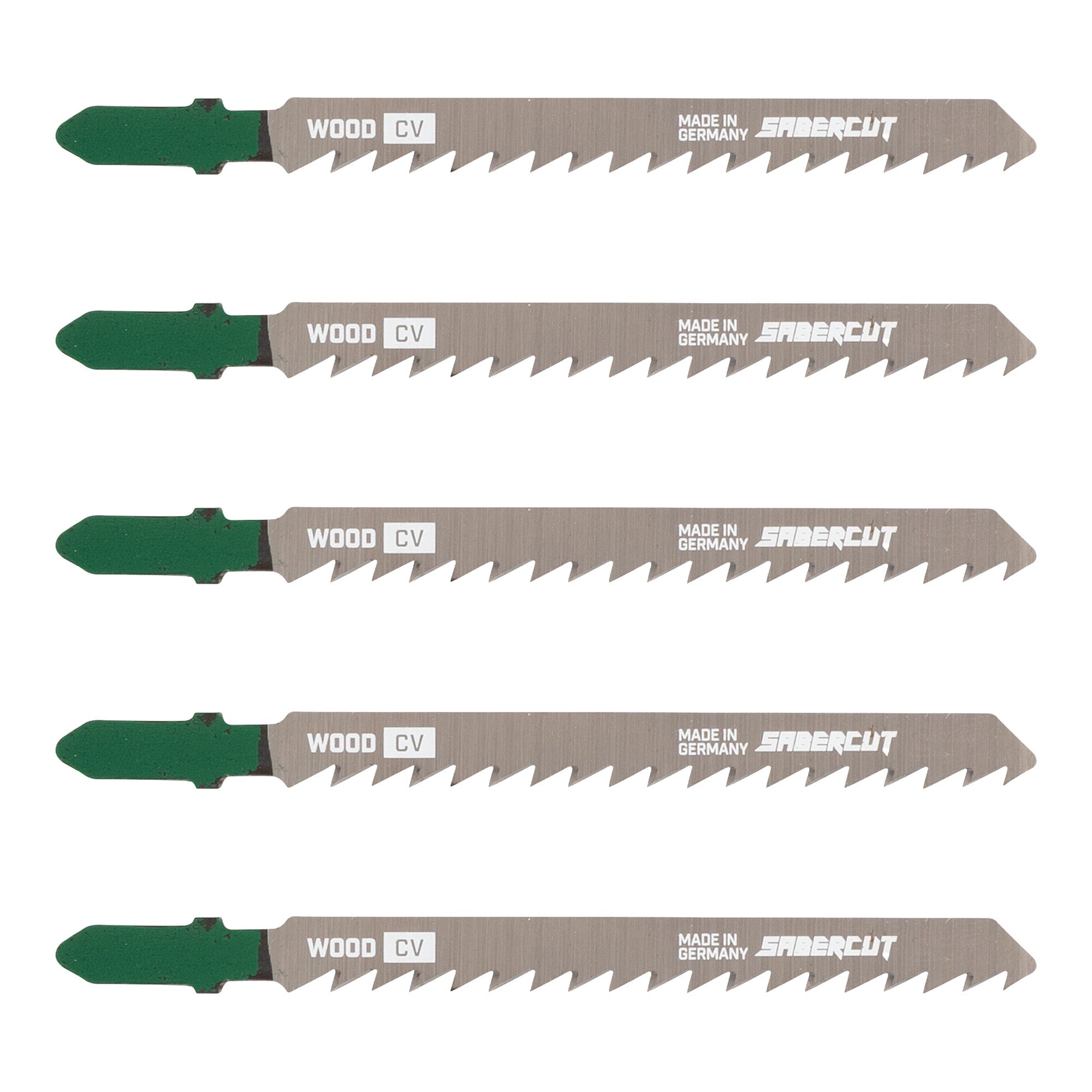 Sabercut 4 in. x 6TPI T-Shank Jigsaw Blade for Clean Cuts on Wood (5-Pack)