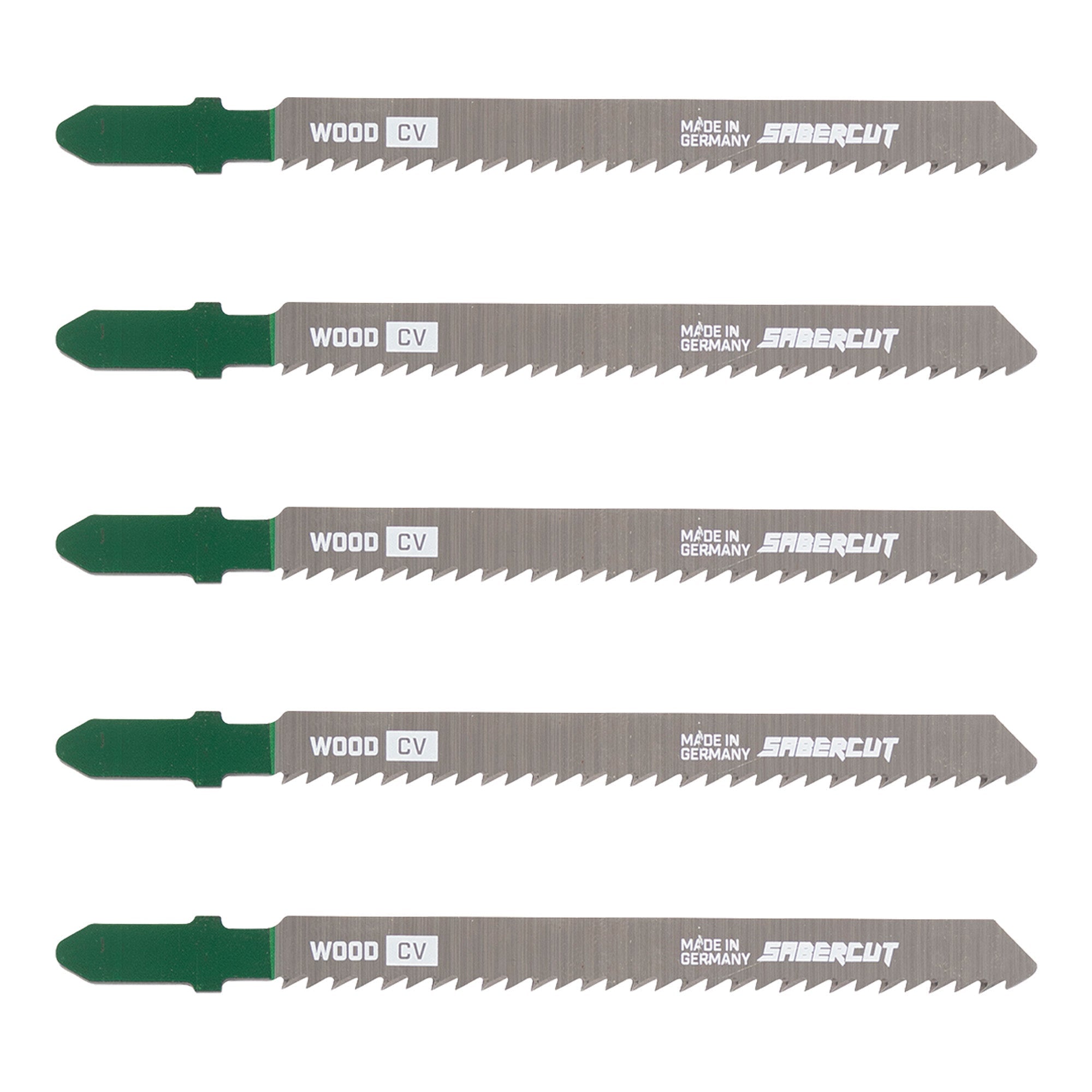 Sabercut 4 in. x 10TPI T-Shank Jigsaw Blade For Clean Cuts on Wood (5-Pack)