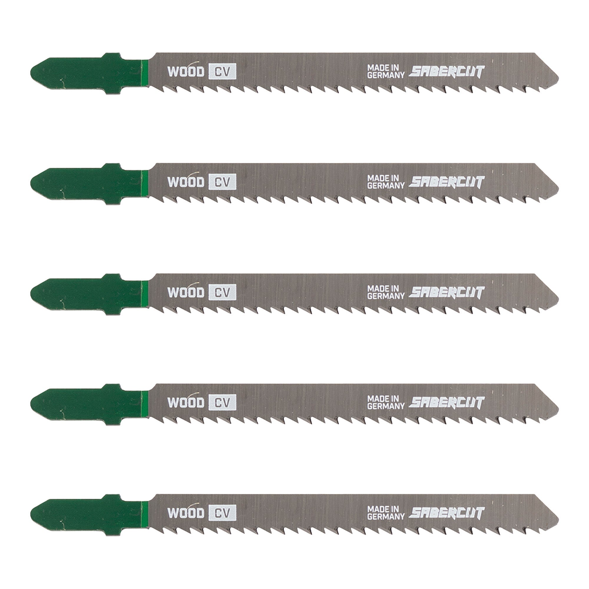Sabercut 4 in. x 10TPI T-Shank Jigsaw Blade For Clean Top Surface Finish on Wood (5-Pack)