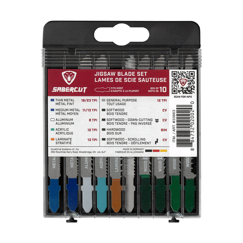 Sabercut Assorted Jigsaw Blade Set 10-Pieces