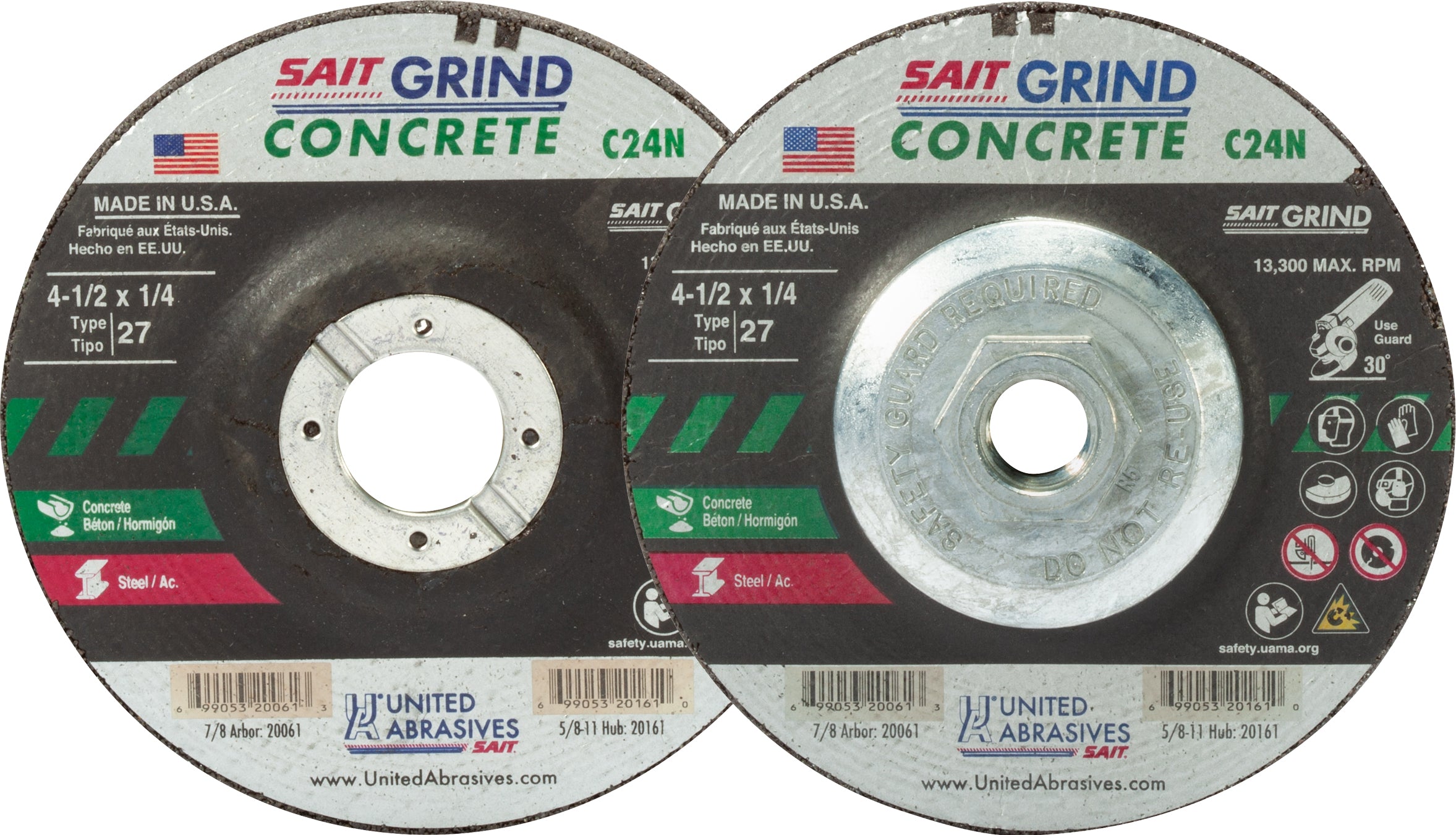 SAIT 20087 C24N T27 ABRASIVE CONCRETE GRINDING DISC7 InchesX5/8-11