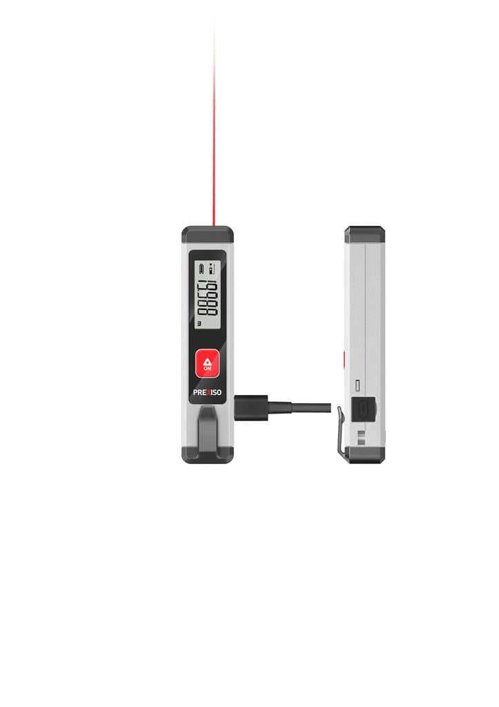 Prexiso 20m / 65 ft. Rechargable Pocket Laser Distance Measure