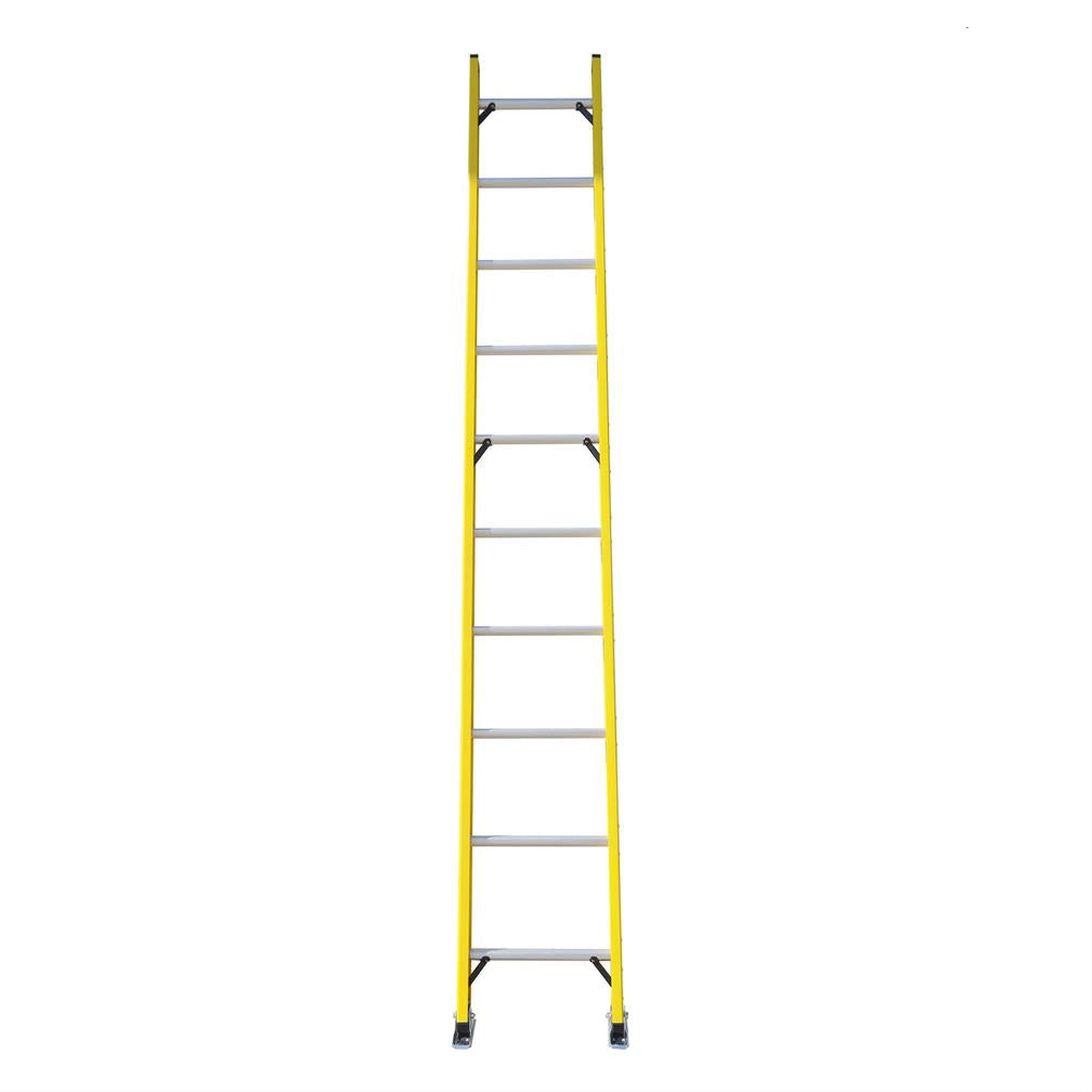 DuraDrive 10' Fiberglass Straight Ladder, 300 Lbs. Grade 1A