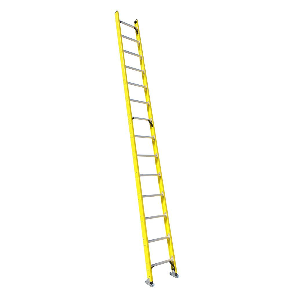 DuraDrive 14' Fiberglass Straight Ladder, 300 Lbs. Grade 1A