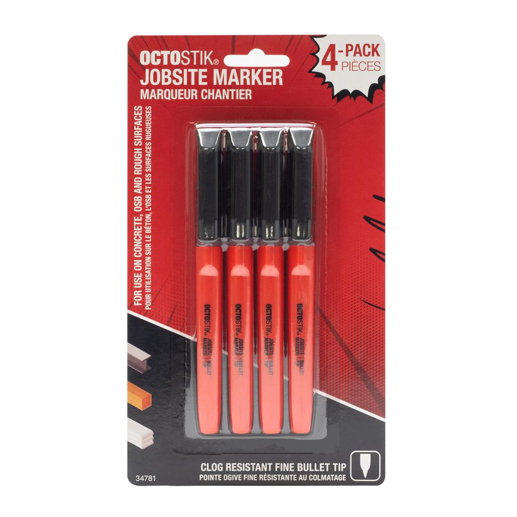 Octostik Fine Bullet Point Jobsite Marker (4-Pack)
