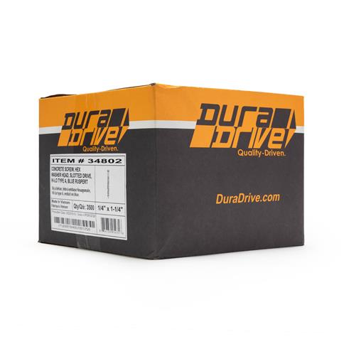 DuraDrive 1/4 in. x 1-1/4 in. Hex Head Slot Drive Concrete Screws (3,500 Per Box)