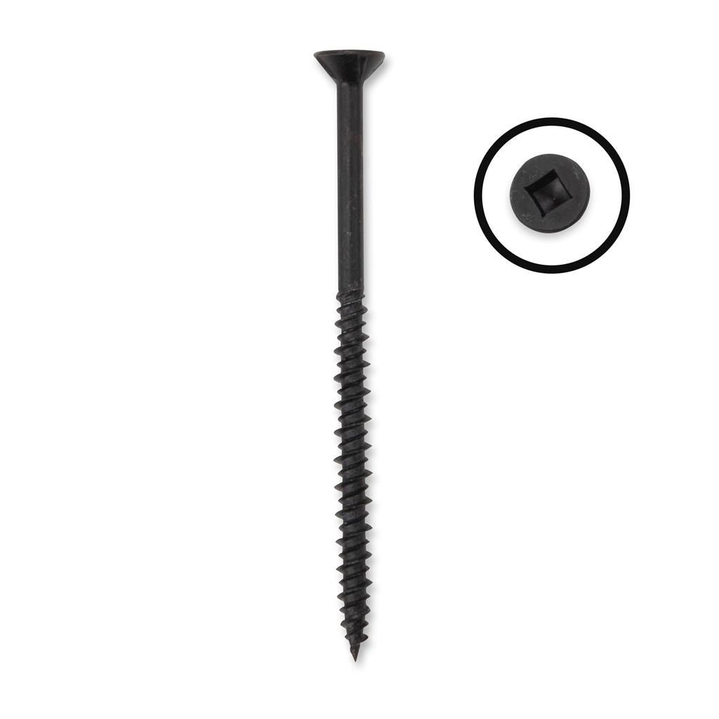 DuraDrive #8 x 2 in. Flooring Screws, Black, Flat Head, Square (3,500 Per Box)