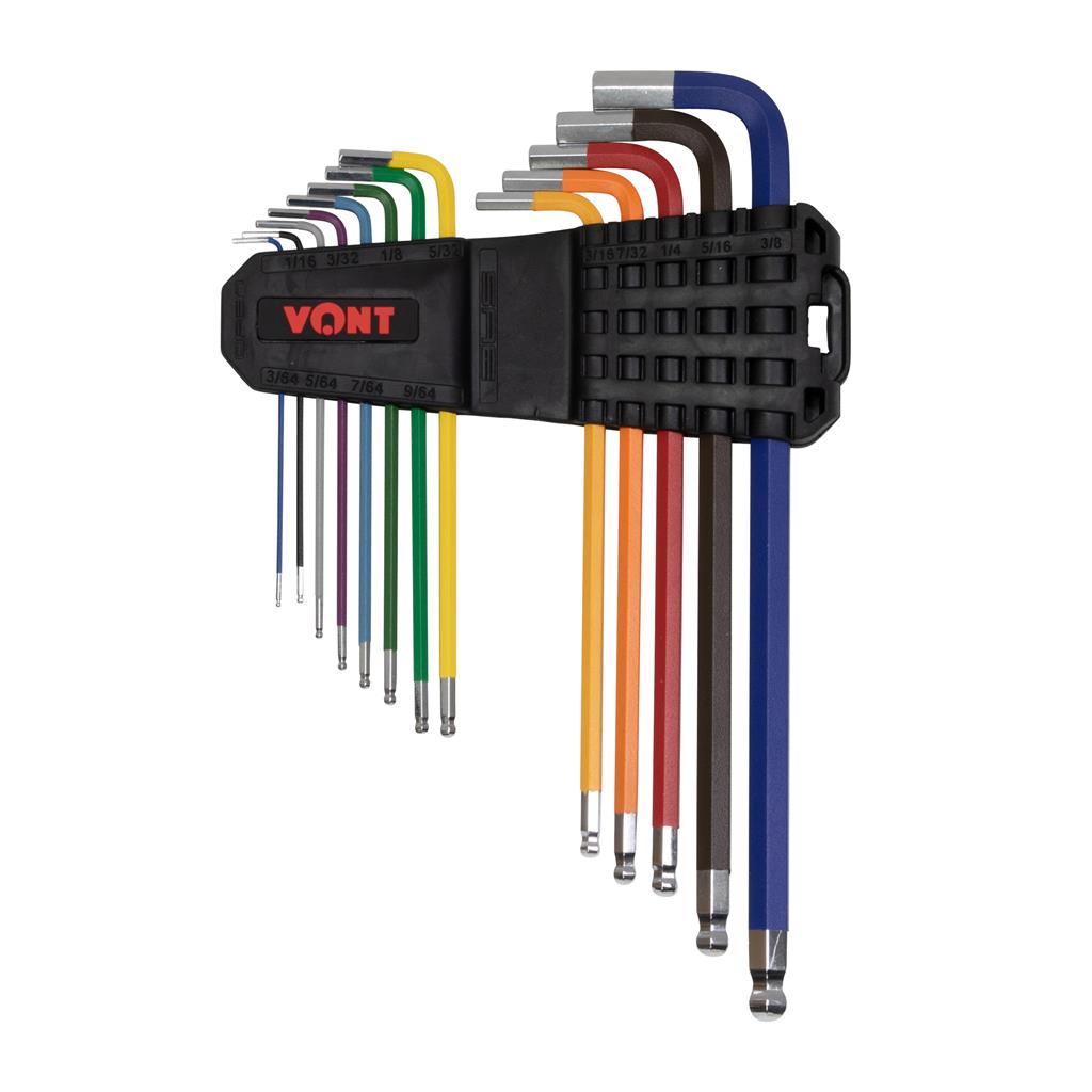 Vont Imperial Colour Coded Ball End Hex Key Set (13-Pieces)
