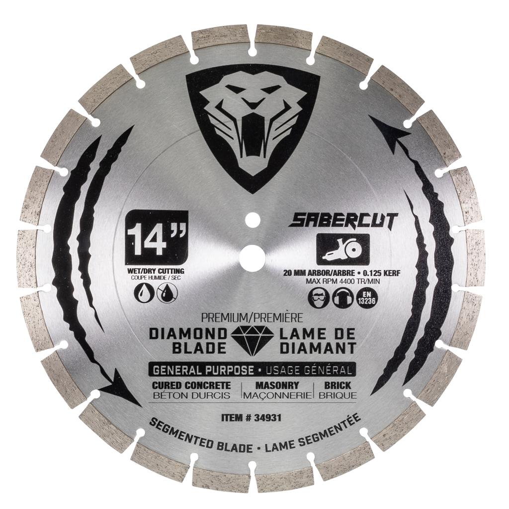 DPT 14 Inch Diamond Saw Blades - 5 Pack, Premium For Cured Concrete, Brick, Paving Stone