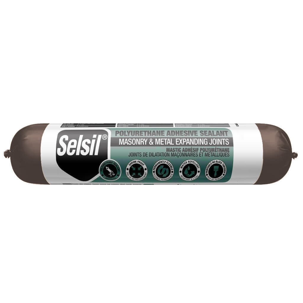 Selsil 600 ml Bronze Masonry and Metal Expanding Joints Polyurethane Adhesive Sealant Sausage