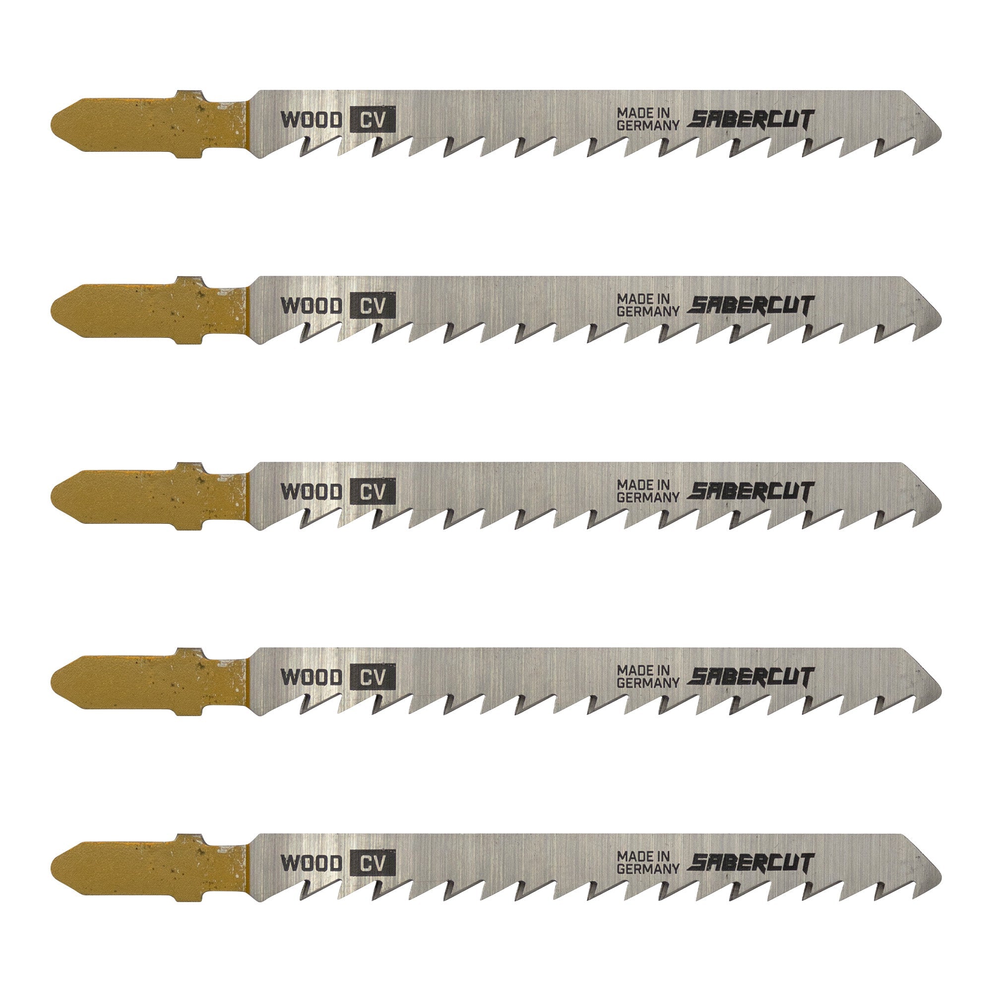 Sabercut 4 in. x 6TPI Thick-Kerf T-Shank Jigsaw Blade for Clean Cuts on Wood (5-Pack)
