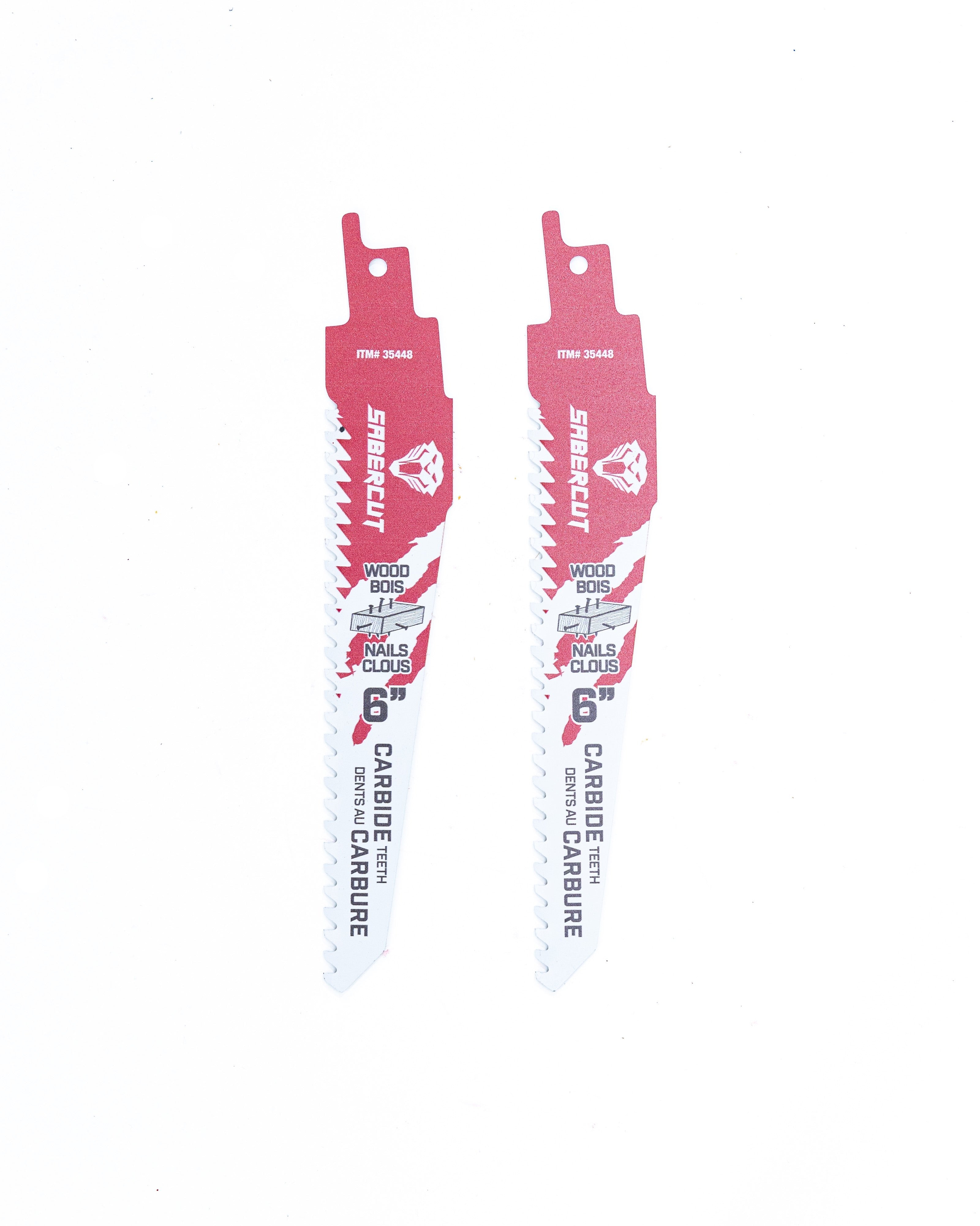 Sabercut Red Label 6 in. Wood With Nails Reciprocating Saw Blade (2-Pack)