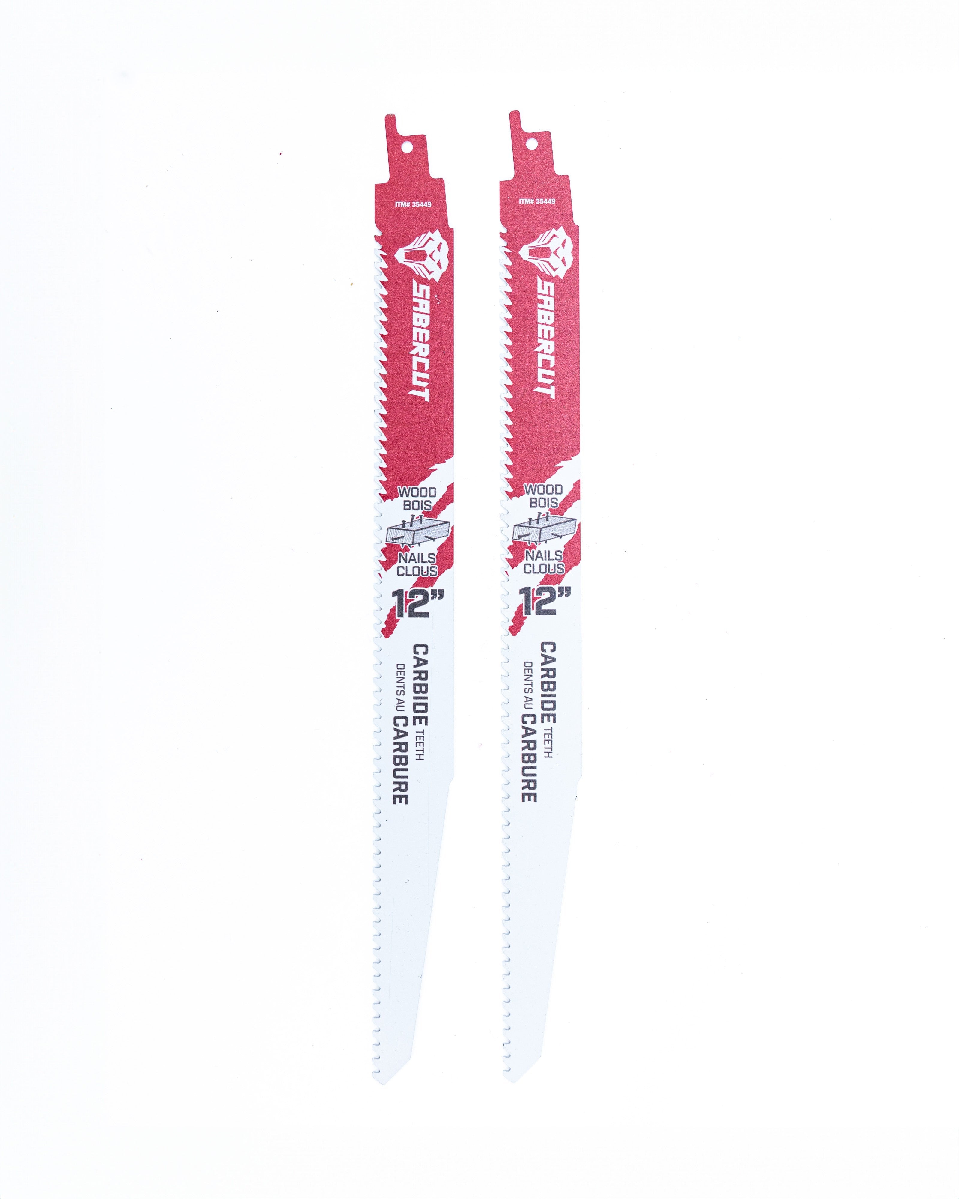 Sabercut Red Label 12 in. Wood With Nails Carbide Reciprocating Saw Blade (2-Pack)