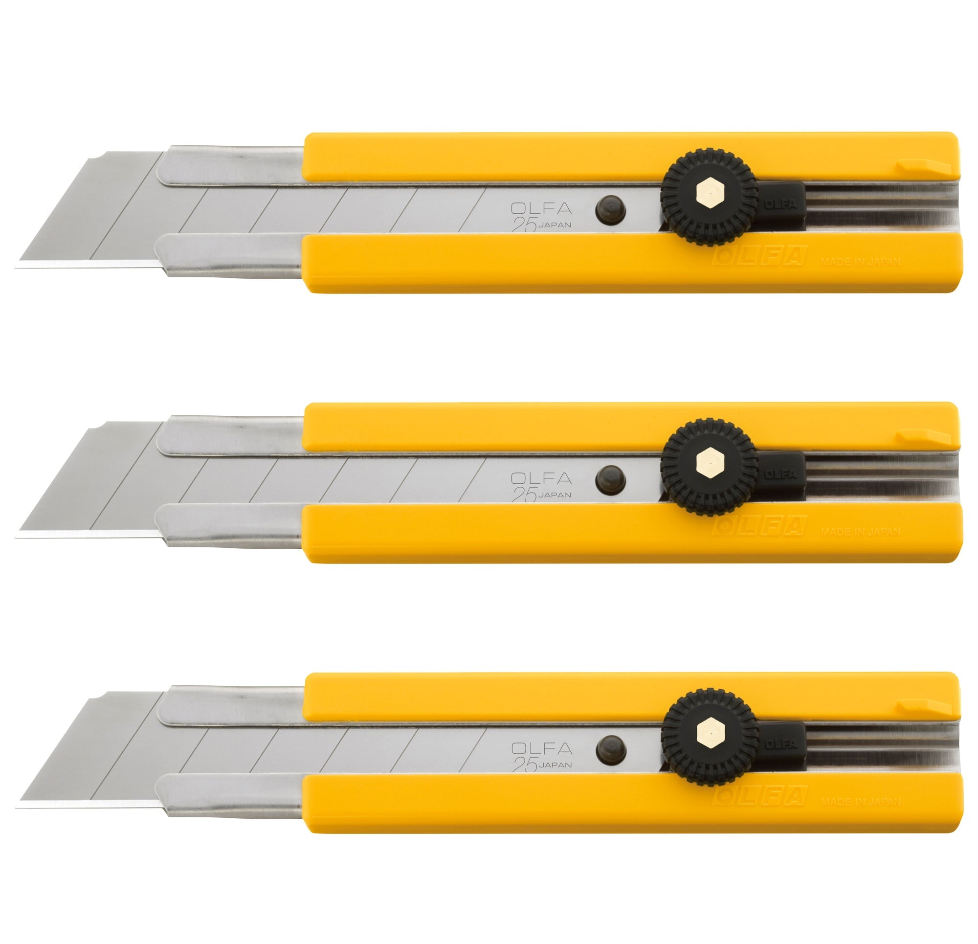 Olfa Ratchet Lock Utility Knife 25mm 3 Pack