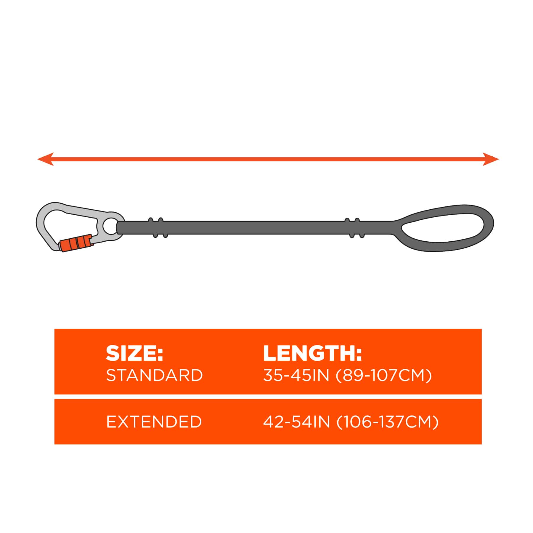 Ergodyne Squids 19003 10 lb 1 Legs Carabiner Standard Tool Lanyard with Carabiner and Cinch Loop