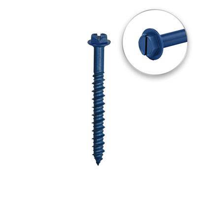 DuraDrive 1/4 in. x 3-3/4 in. Hex Head Slot Drive Concrete Screws (100-Pack)