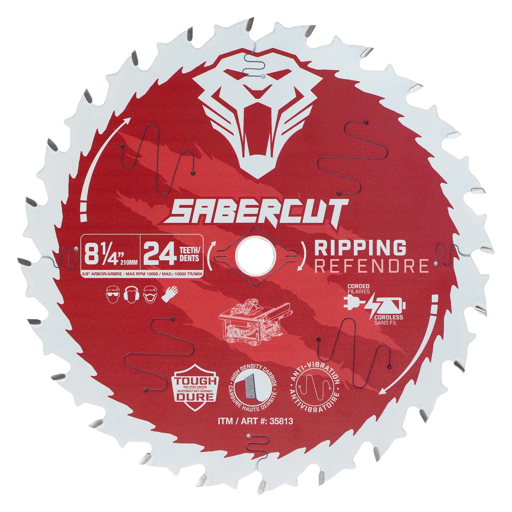 Sabercut Red Label 8 - 1/4 in. x 24T Ultra Finish Wood Saw Blade